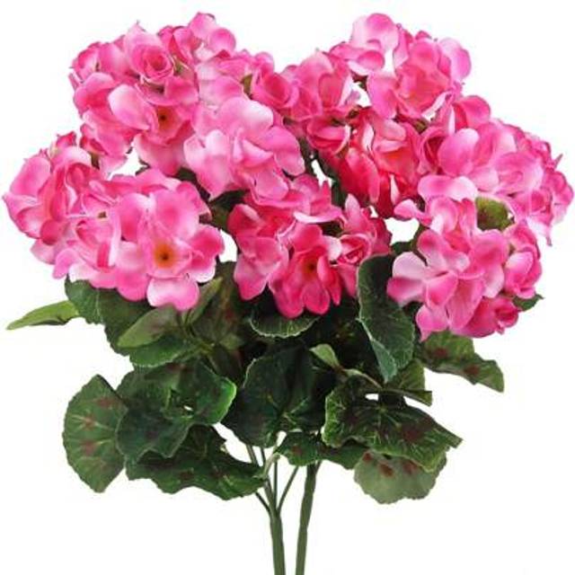 SHEIN 1/2pcs-5 Branches /1 Bundle-Artificial Flower Artificial Geranium Silk Flower Fake Plant Home Outdoor Garden Ruby (Red),Porch Home Garden Indoor Outdo