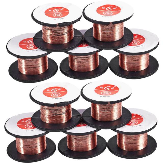 10 Pcs 0.1mm Diameter Copper Soldering Solder Enamelled Reel Wire