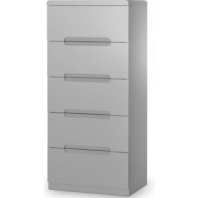 Julian Bowen Manhattan 5 Drawer Narrow Chest Grey Drawer Chest