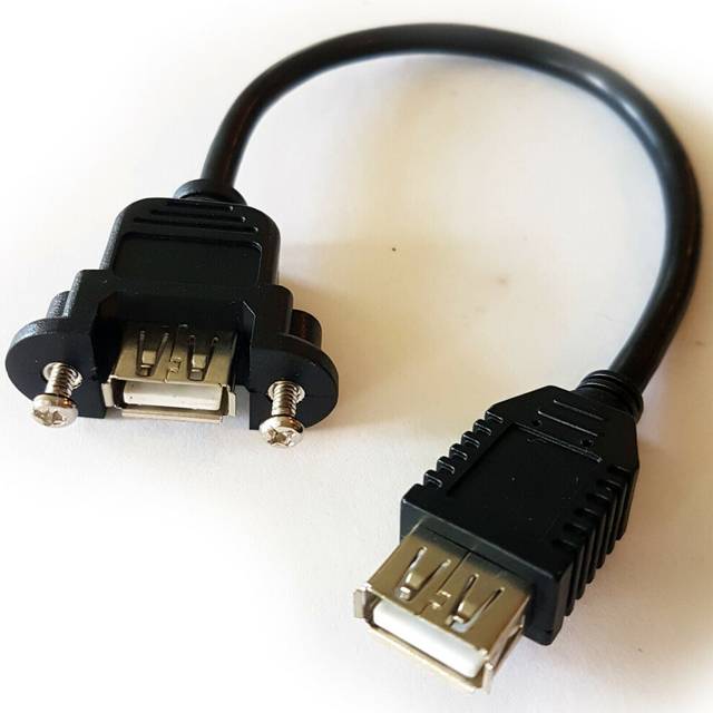 0.14m usb female to usb a socket coupler joiner patch cable panel mount adapter