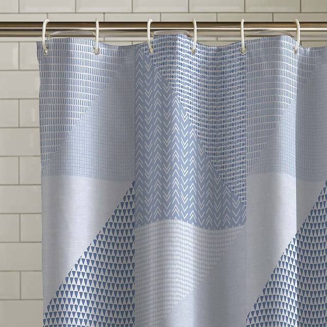 Catherine Lansfield 'Larsson Geo' Shower Curtain in Blue - One Size