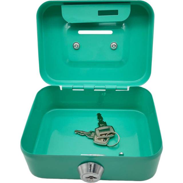 Elosung 2Pcs/Green Mini Lockable Cash Box With Handle Secure Money Storage Storage Boxes