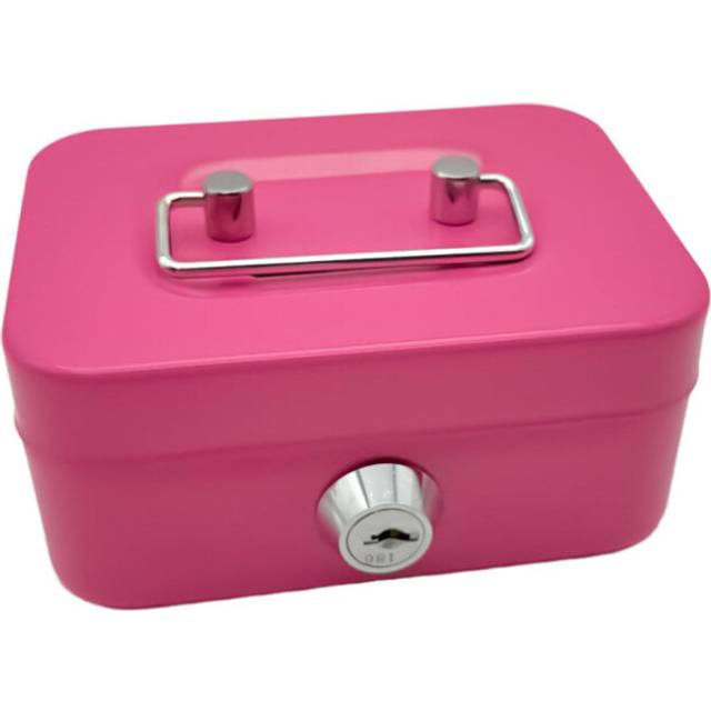 Elosung 2Pcs/Pink Mini Lockable Cash Box With Handle Secure Money Storage Storage Boxes