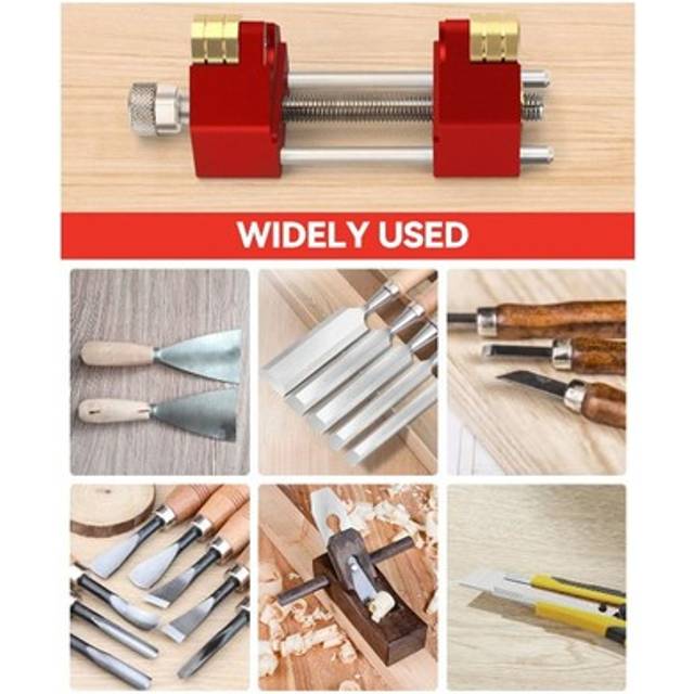 Chisel sharpening kit honing guide 15 to 45 degree angle fixture and gauge