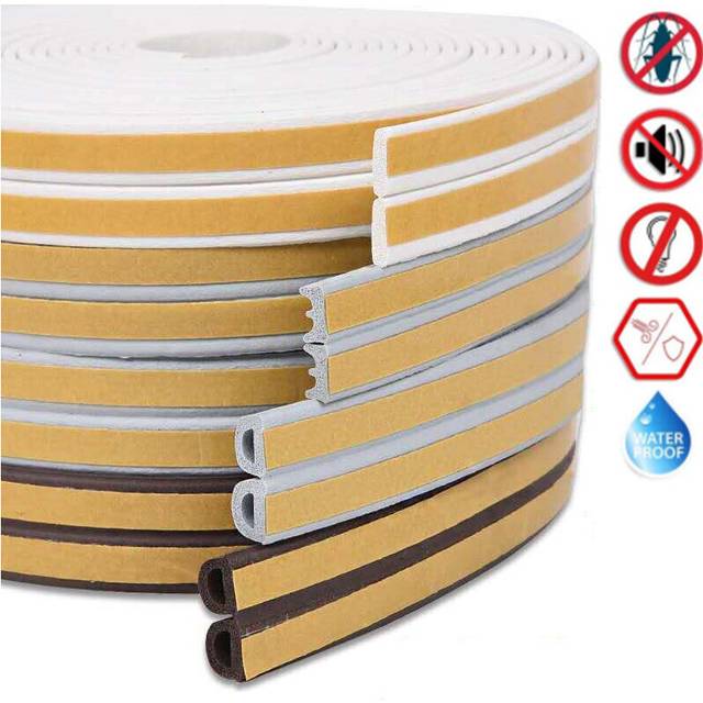 5 meters DIPE self-adhesive door and window sealing strip glass window anti-collision rubber strip foam sound insulation strip