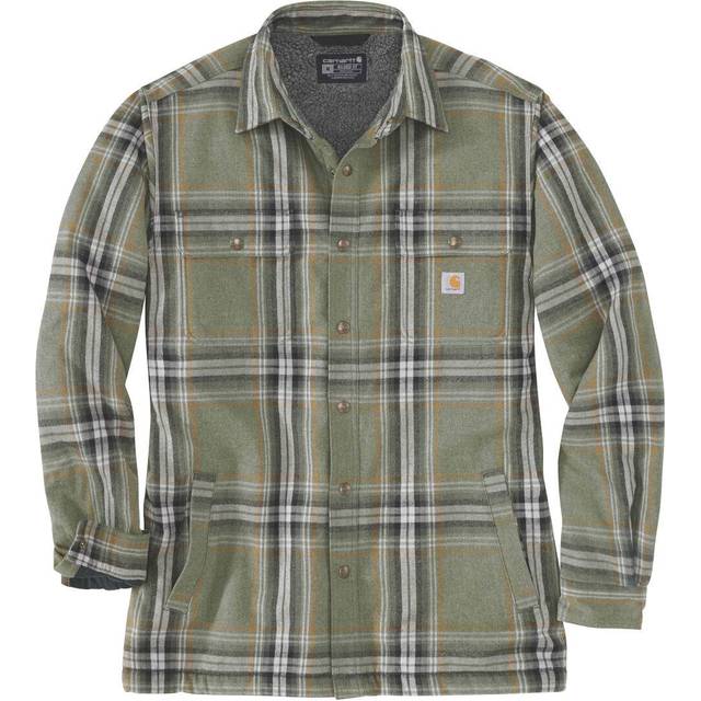 Carhartt Flannel-Sherpa, shirt/jacket , color: Dark Green/Grey (G72) , size: S
