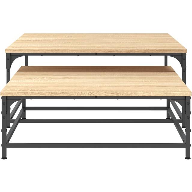vidaXL Nesting Coffee Tables 2 pcs Sonoma Oak Engineered Wood - Brown