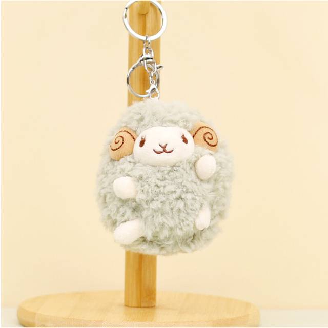 (Green Sheep) Sheep Cute Plush Keychain Adorable Wool Doll For Bags And Keys