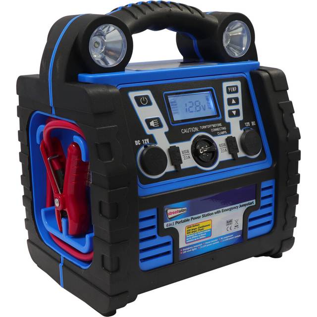 12v 900a 6in1 Portable Car Battery Jump Starter Air Compressor Power Pack P19+cp