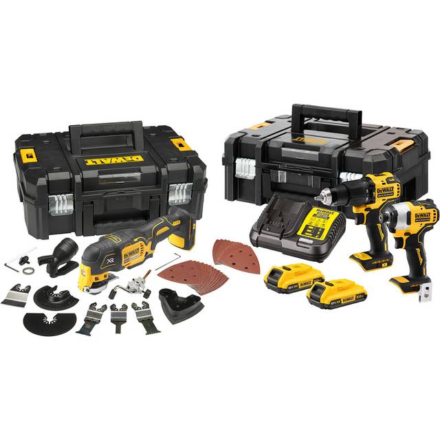 DeWalt 18V XR Brushless Compact Combi, Impact Driver, Multi Tool 3 Piece Kit 2 x 2.0Ah