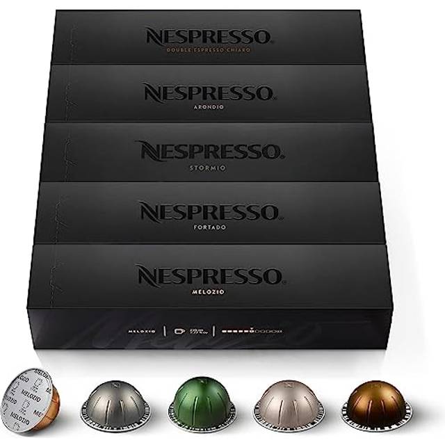Nespresso VERTUO, urval av signature kaffe (230 ml), Gran Lungo (150 ml) och dubbel espresso (80 ml), medium till mörk rostning, kompatibel med VERTUO kapselmaskiner, set med 50 kaffekapslar