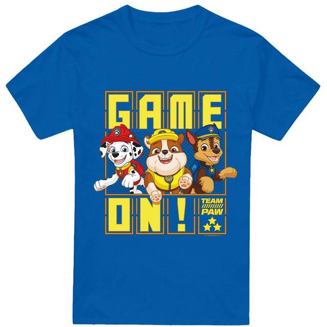 (S, Royal Blue) Paw Patrol Mens Game On Team Paw T-Shirt