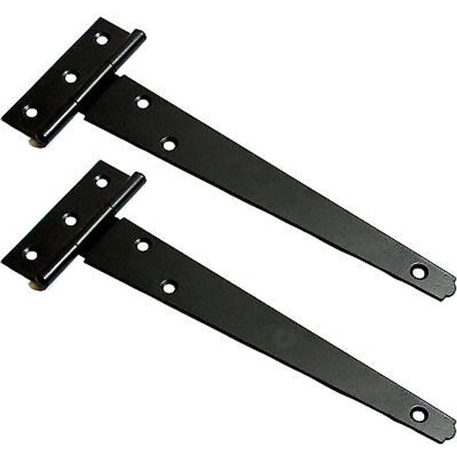 "2x 4"" Inch x 100mm T Hinges Black Outdoor Gate/Door Garden Shed Tee Strap"