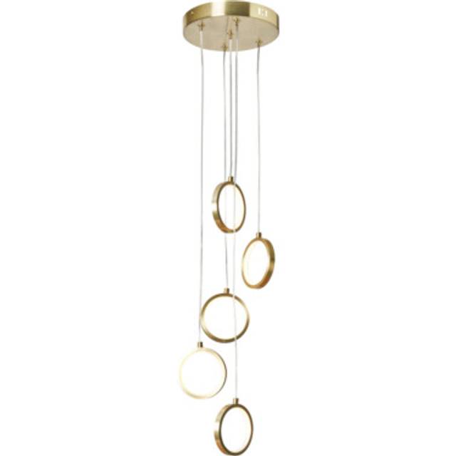 Litecraft - Paola Ceiling Pendant Cluster Integrated led Ring 5 Light - Satin Brass