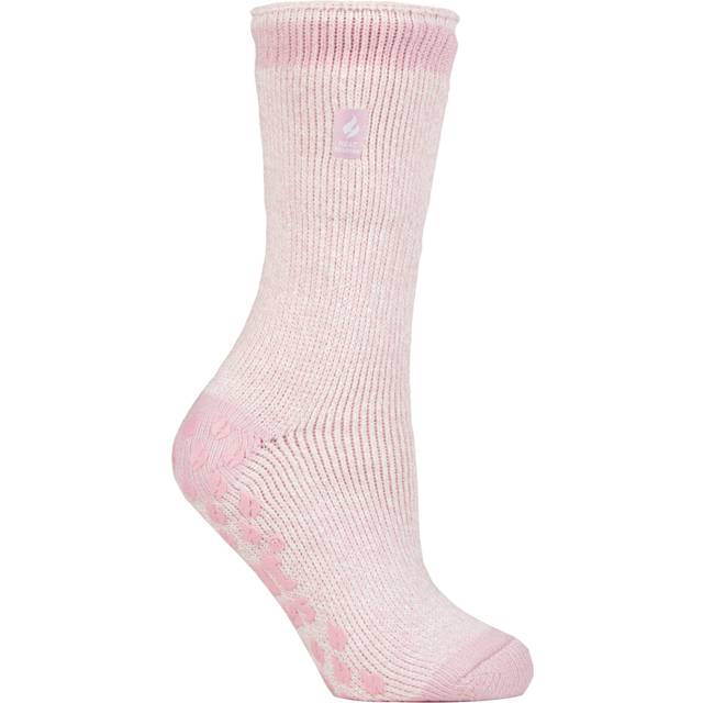 Heat Holders Womens - Ladies Thick Winter Thermal Non Slip Slipper Socks - Rose - Size 4-6.5 (UK Shoe)