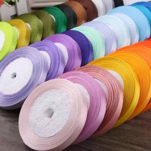 SHEIN 25 Yards Satin Ribbon, 1cm Wide Braided Thin Ribbon, Gift Wrapping Ribbon, For Gifts Cake Packaging And Crafts, Back To School Valentine Day