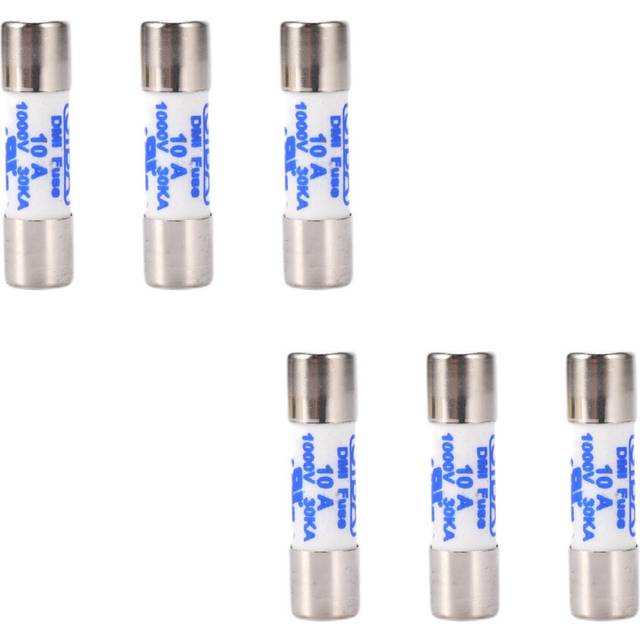 6X Multimeter 10 x 38mm 1000V 10A Cylinder Ceramic Fuse White