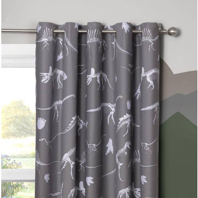 "(Curtains - 66x72"") Boys Dinosaur Bedding Duvet Cover Set"