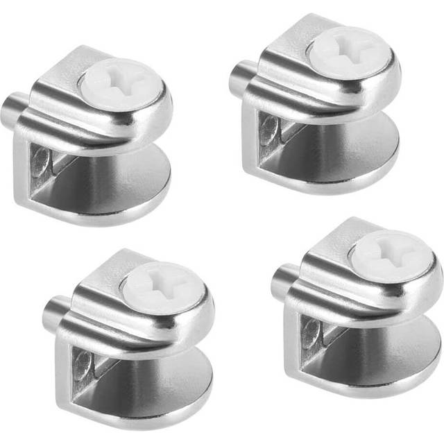 sourcingmap Glass Shelf Brackets - Adjustable Zinc Alloy Glass Clamp Clip Shaft Mount for 5-8mm Thick, Typ