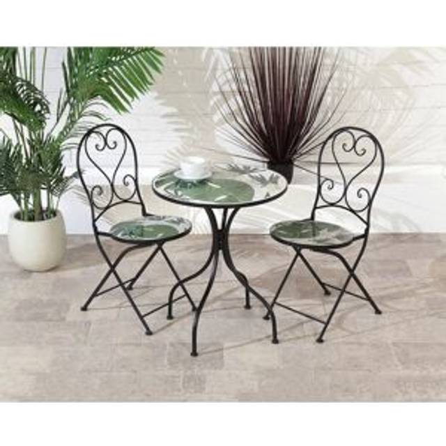 Round 3 - Piece 2 - Person 60Cm L Outdoor Bistro Set - Black (2)