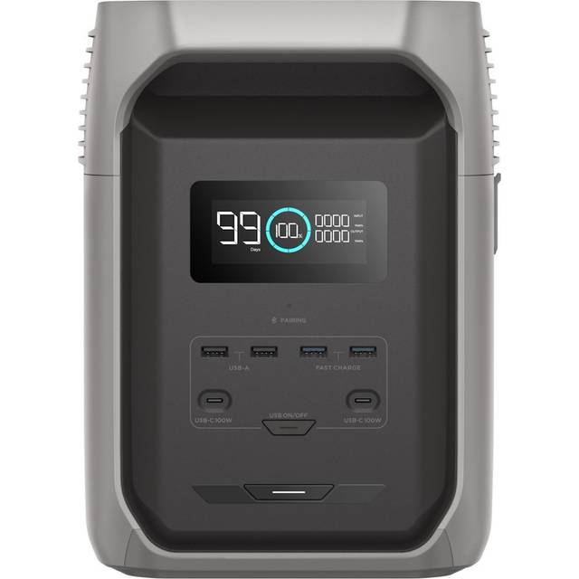 ECOFLOW DELTA 3 1500 Wh Portable Power Station, Silver/Grey