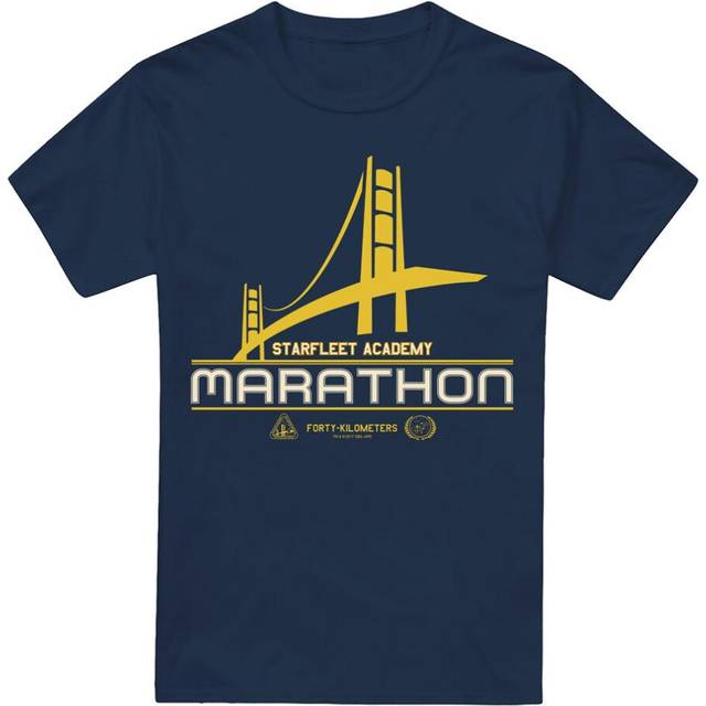(XXL, Navy) Star Trek Mens Marathon Logo T-Shirt