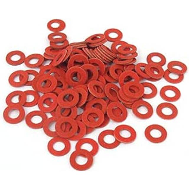 4mmx8mmx0.8mm Fiber Insulating Gasket Flat Washer Red 100pcs