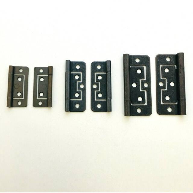 Flush door hinges -cupboard, wardrobe, cabinet, louvre doors - bronzed plated