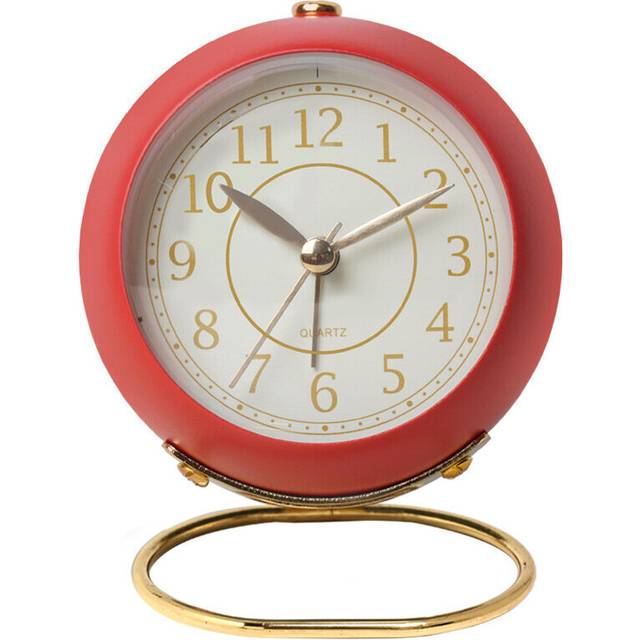 Analog Alarm Clocks,Retro Backlight Cute Simple Design Small Desk Clock with Night Light,Silent Non-Ticking,Battery Powered,for Kids