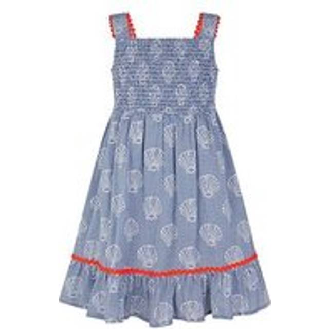 Shell Print Gingham Dress Blue - 3-4 Years