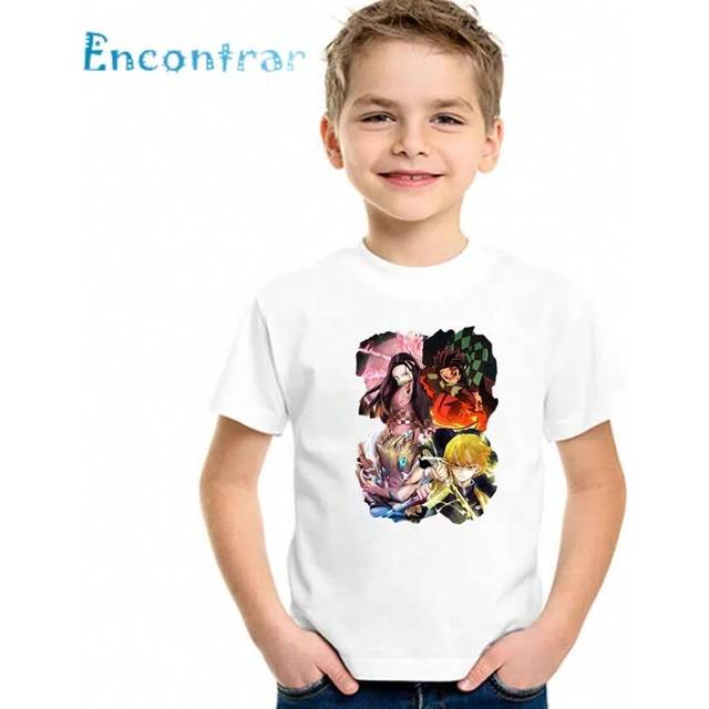 (oHKP5392D, 8T) Boys/Girls Demon Slayer Kawaii Cartoon Print T shirt Kids Funny Clothes Children Summer Short Sleeve Baby T-shirt,oHKP5392