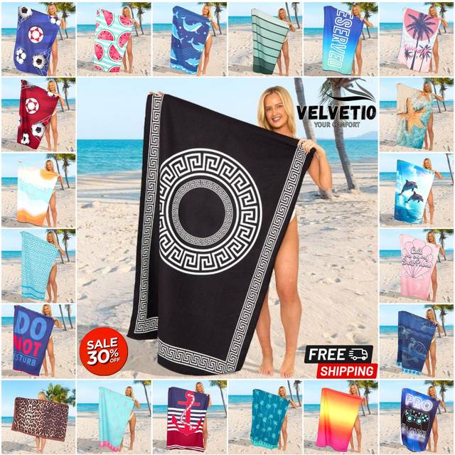 Beach sand free towels large lightweight microfiber absorbent pool printed towel