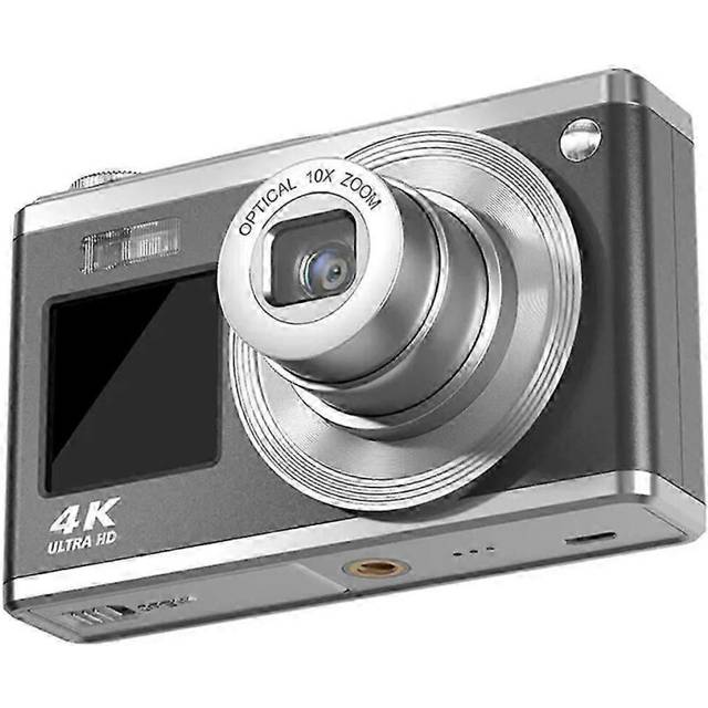 (As show, One size) 4K Optical Zoom CCD Digital Camera 64 Million Pixels Dual IPS High-Definition Screens Photography Camera -