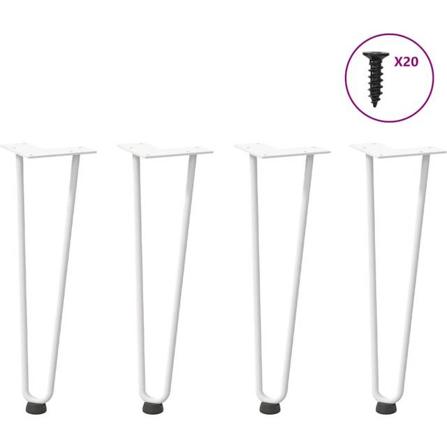(white, 42 cm) vidaXL Hairpin Table Legs Hairpin Legs Coffee Table leg 4 pcs Solid Steel