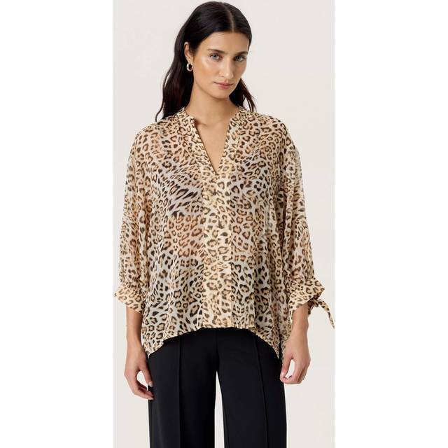 Soaked In Luxury Anaya Amily Leopard Print Sheer Blouse