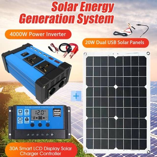 Solar generator system 300w 12v to 220v inverter 18w 18v solar panel with