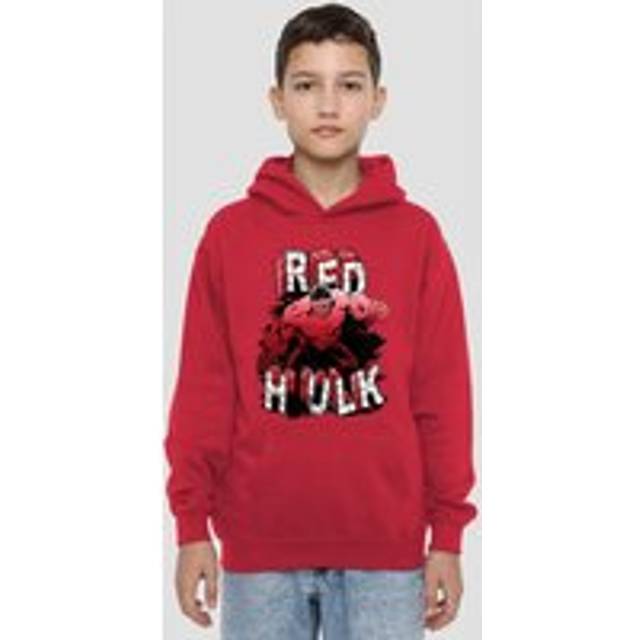 Marvel Red Hulk Bricks Youth Kids Pull-Over Hoodie, Red - 5-6 Years
