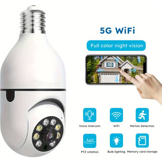 TEMU Cameras, App, Wireless 5ghz, 360 , E27 In Cameras For Safe Cam Cameras, Hd 1080p, Full , Detection