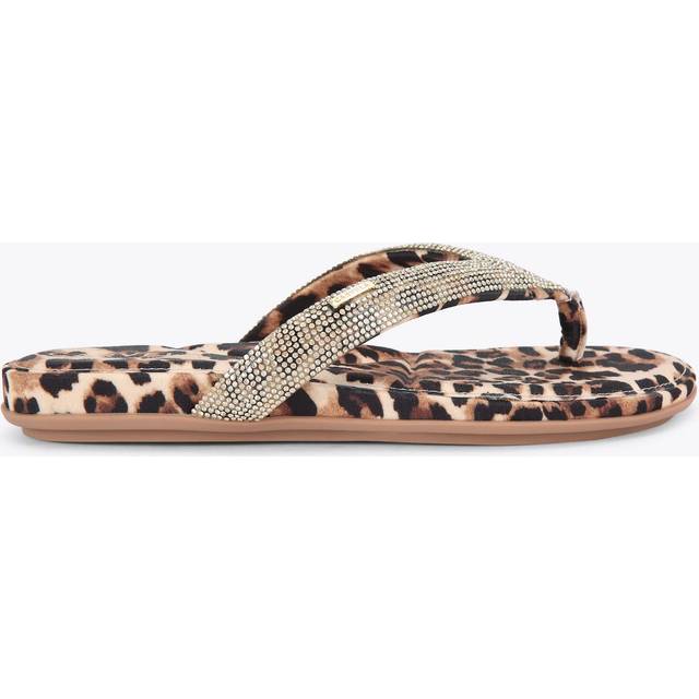 Carvela Riviera Jewel Embellished Leopard Print Sandals, Brown