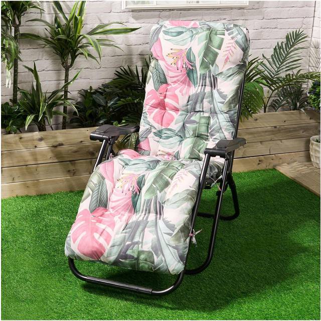 Garden cushion gravity chair seat tropical water resistant filled outdoor pad
