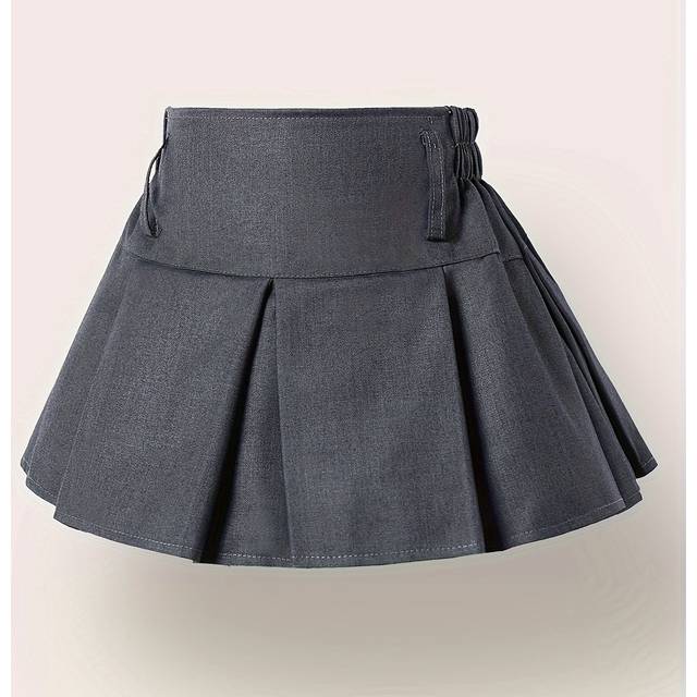 TEMU Girls' Outdoor Work Skirt Youth Versatile Casual Shorts Summer Sport Style Retro Solid Skirt With Safety Pants