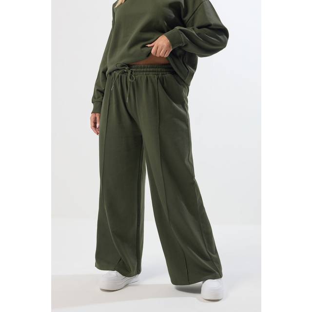 Yours Curve Khaki Green Wide Leg Joggers, Women's Curve & Plus Size, Yours - 26-28