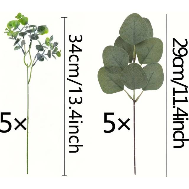 TEMU 10pcs Mixed Eucalyptus Stems Set - Fabricy Artificial Greenery For Vases, Bouquets & Wreaths - Weddings, Farmhouse Decor & Holiday Gifts