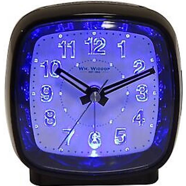 Analog Battery-Operated Alarm Tabletop Clock in Black (7.5cm H X 7.5cm W X 3.5cm D)