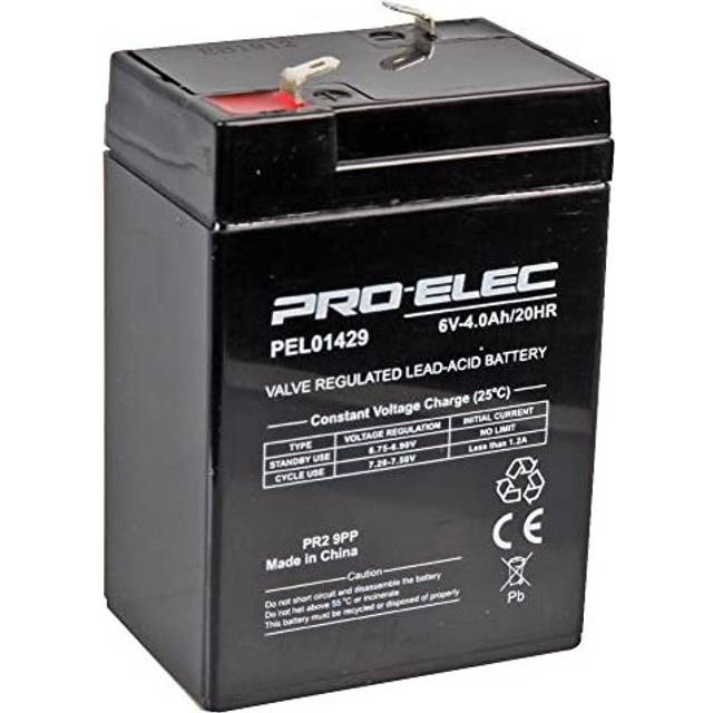 Pro elec - 4ah 6v agm lead acid battery