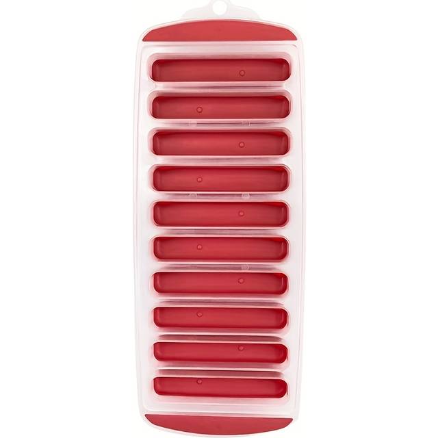 TEMU 1pc Flexible Silicone Ice Tray With And Stackable Design - Makes 10 Large Ice Cubes-food Grade Pp Use Healthy Kitchen Tools