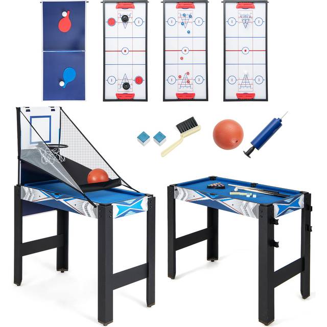 TEMU Goflame 6-in-1 Multi Game Table, Combo Game Table Set W/ Basketball, Billiards, Pong, Hockey, Shuffleboard, Bowling For Home, Game Room, Party, Family Night