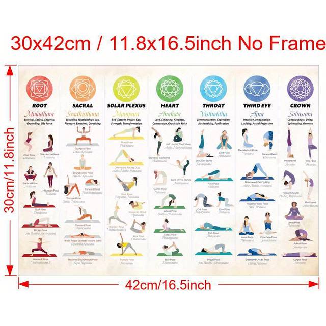 TEMU 1pc Unframed Canvas Poster, Modern Art, Yoga Poses Art Poster, Ideal Gift For Bedroom Living Room Corridor, Wall Art, Wall Decor, Winter Decor, Room Decoration