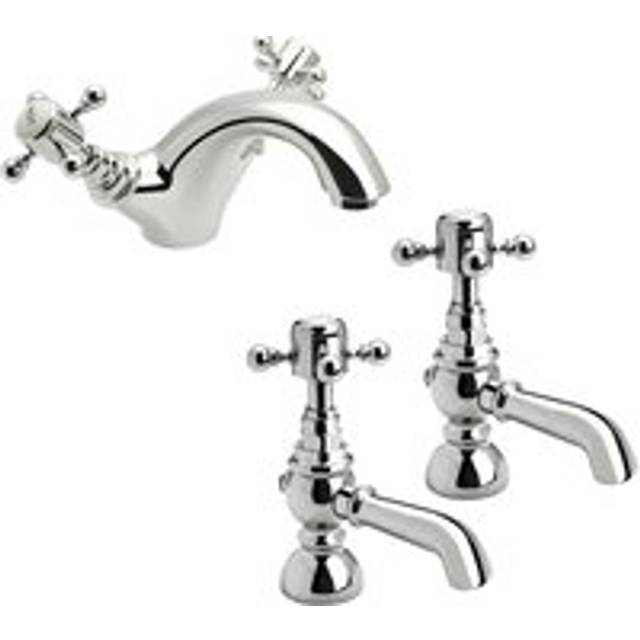 Balterley - Traditional Crosshead Mono Basin Mixer Tap and Bath Taps Set - Chrome