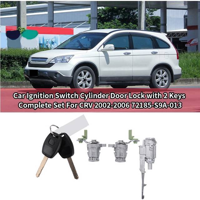 Car Door Lock Cylinder Switch Ignition Barrel Set with Key 72185-S9A-013 for 2002-2006 72185S9A013